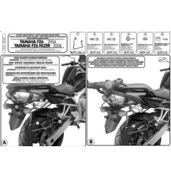 KAPPA STELAŻ POD TORBY (SAKWY) BOCZNE YAMAHA FZ6 '04-'06