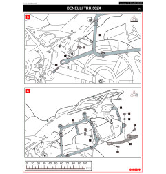 ZESTAW STELAŻY KUFER CENTRALNY + BOCZNE COOCASE BENELLI TRK-502X 2018-2021 PRAWY KUFER ASYMETRYCZNY