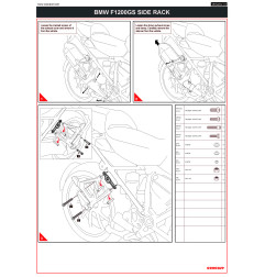 ZESTAW STELAŻY KUFER CENTRALNY + BOCZNE COOCASE BMW  R1200GS/R1250GS 2010-2023 PRAWY KUFER ASYMETRYCZNY
