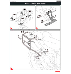 ZESTAW STELAŻY KUFER CENTRALNY + BOCZNE COOCASE BMW  R1200GS/R1250GS 2010-2023 PRAWY KUFER ASYMETRYCZNY