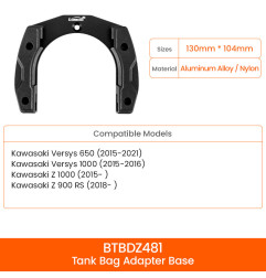 LOBOO Magnetyczny uchwyt do Tank Bag Easy, do Kawasaki Versys 650(2015-2021), Versys 1000(2015-2016), Z1000(2015-), Z900RS(2018-