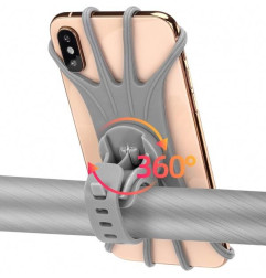 Rowerowy uchwyt na telefon gumowy ROCKBROS (LF436GR) szary