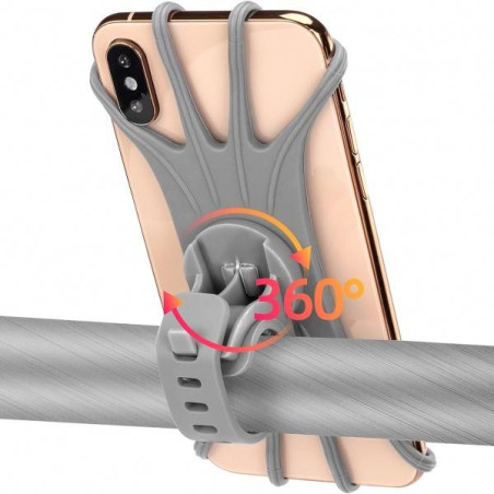 Rowerowy uchwyt na telefon gumowy ROCKBROS (LF436GR) szary