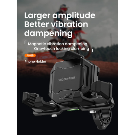 LOBOO Uchwyt na telefon PH06 (13mm), magnetyczny system antywstrząsowy