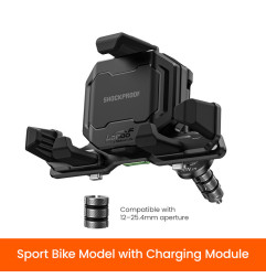 LOBOO Uchwyt na telefon PH06 (z modułem ładowania, sport), magnetyczny system antywstrząsowy