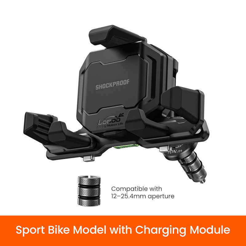 LOBOO Uchwyt na telefon PH06 (z modułem ładowania, sport), magnetyczny system antywstrząsowy LOBOO Uchwyt na telefon PH06 (z modułem ładowania, sport), magnetyczny system antywstrząsowy