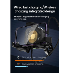 LOBOO Uchwyt na telefon PH06 (z modułem ładowania, sport), magnetyczny system antywstrząsowy