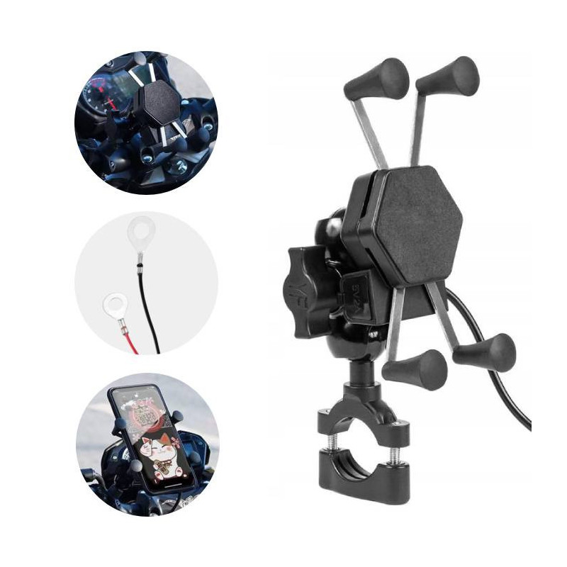 Uchwyt motocyklowy na telefon USB ROXAR Uchwyt motocyklowy na telefon USB ROXAR