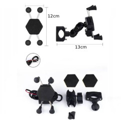 Uchwyt motocyklowy na telefon USB ROXAR