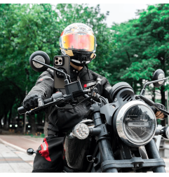 QUICK LAUNCH uchwyt na telefon z amortyzacją i ramieniem na gniazdo lusterka motocyklowego Outplorer QM05
