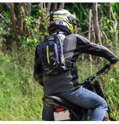 LOBOO Plecak motocyklowy czarny/szary/fluo 6L, materiał TPU, wodoodporny IPX7, camelbag 1,5L