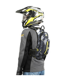 LOBOO Plecak motocyklowy czarny/szary/fluo 6L, materiał TPU, wodoodporny IPX7, camelbag 1,5L