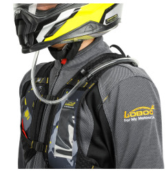 LOBOO Plecak motocyklowy czarny/szary/fluo 6L, materiał TPU, wodoodporny IPX7, camelbag 1,5L