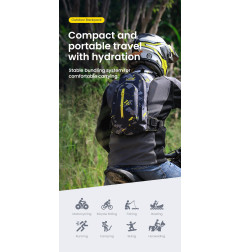 LOBOO Plecak motocyklowy czarny/szary/fluo 6L, materiał TPU, wodoodporny IPX7, camelbag 1,5L