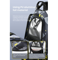 LOBOO Plecak motocyklowy czarny/szary/fluo 6L, materiał TPU, wodoodporny IPX7, camelbag 1,5L