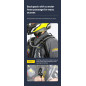 LOBOO Plecak motocyklowy czarny/szary/fluo 6L, materiał TPU, wodoodporny IPX7, camelbag 1,5L
