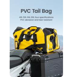 LOBOO Torba motocyklowa PVC żółta 40L (z kieszenią separacyjną na mokre rzeczy)