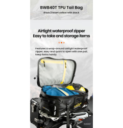 LOBOO Torba motocyklowa TPU czarna 40L (z hermetycznym zamkiem błyskawicznym)