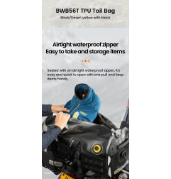LOBOO Torba motocyklowa TPU 56L czarna (z hermetycznym zamkiem błyskawicznym)