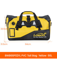 LOBOO Torba motocyklowa PVC żółta 66L (z kieszenią separacyjną na mokre rzeczy)