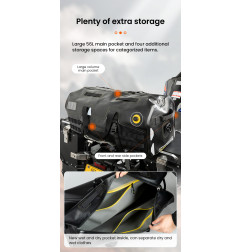 LOBOO Torba motocyklowa TPU 56L czarna (z hermetycznym zamkiem błyskawicznym)