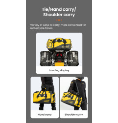 LOBOO Torba motocyklowa PVC żółta 66L (z kieszenią separacyjną na mokre rzeczy)