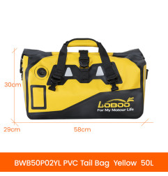 LOBOO Torba motocyklowa PVC żółta 50L (z kieszenią separacyjną na mokre rzeczy)