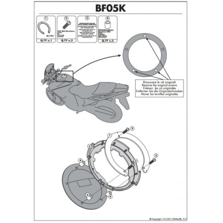 KAPPA MOCOWANIE TANKLOCK YAMAHA /MV/CAGIVA/BENELLI