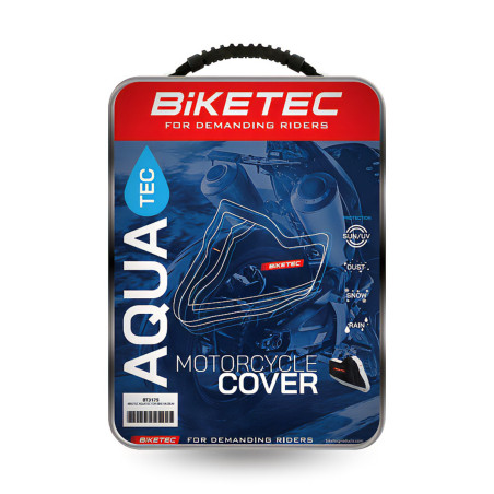 BIKETEC POKROWIEC WODOODPORNY AQUATEC NA MOTOCYKL KOLOR CZARNY/SZARY ROZMIAR XL (CHOPPER)