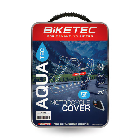 BIKETEC POKROWIEC WODOODPORNY AQUATEC NA MOTOCYKL Z MIEJSCEM NA KUFER CENTRALNY KOLOR CZARNY/SZARY ROZMIAR XL