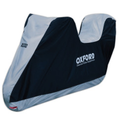 OXFORD AQUATEX POKROWIEC WODOODPORNY NA MOTOCYKL Z MIEJSCEM NA KUFER CENTRALNY KOLOR CZARNY/SZARY ROZMIAR L