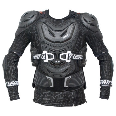 LEATT OSŁONA KLATKI PIERSIOWEJ ( BUZER ) BODY PROTECTOR 5.5 BLACK KOLOR CZARNY ROZMIAR S/M (160-172 cm)