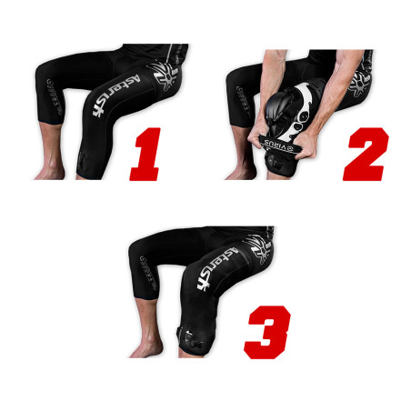 ASTERISK ZERO G KNEE BRACE PANT GETRY POD ORTEZY MODEL ZERO G KOLOR CZARNY/BIAŁY ROZMIAR M