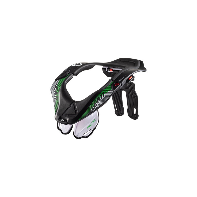 LEATT OCHRANIACZ SZYI 5.5 NECK BRACE BLACK KOLOR CZARNY/BIAŁY/ZIELONY ROZMIAR S/M