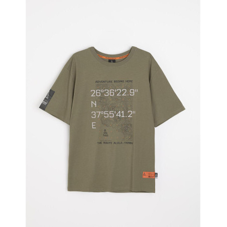 DIVERSE PROMOCJA EXTREME TEAM - DAKAR RALLY KOSZULKA (T-SHIRT) DKR OV 0924 KOLOR KHAKI ROZMIAR XL