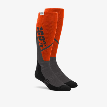 100 PROCENT SKARPETY TORQUE THICK COMFORT MX ORANGE/CHARCOAL KOLOR POMARAŃCZOWY/CZARNY ROZMIAR L/XL