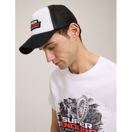 DIVERSE PROMOCJA EXTREME TEAM CZAPKA Z DASZKIEM ENDR (SUPERENDURO) MESH Z SIATECZKĄ KOLOR CZARNY-BIAŁY ROZMIAR UNIWERSALNY