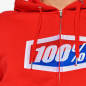 100 PROCENT BLUZA NA ZAMEK OFFICIAL ZIP HOODIE FLEECE RED KOLOR CZERWONY ROZMIAR M