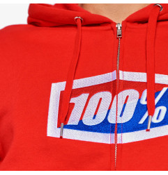 100 PROCENT BLUZA NA ZAMEK OFFICIAL ZIP HOODIE FLEECE RED KOLOR CZERWONY ROZMIAR S