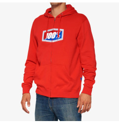 100 PROCENT BLUZA NA ZAMEK OFFICIAL ZIP HOODIE FLEECE RED KOLOR CZERWONY ROZMIAR XL