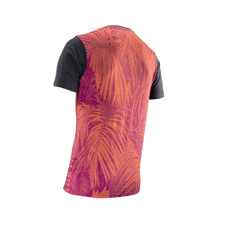 LEATT KOSZULKA PREMIUM T-SHIRT JUNGLE KOLOR GRAFITOWY/POMARAŃCZOWY/RÓŻOWY ROZMIAR L (CASUAL)
