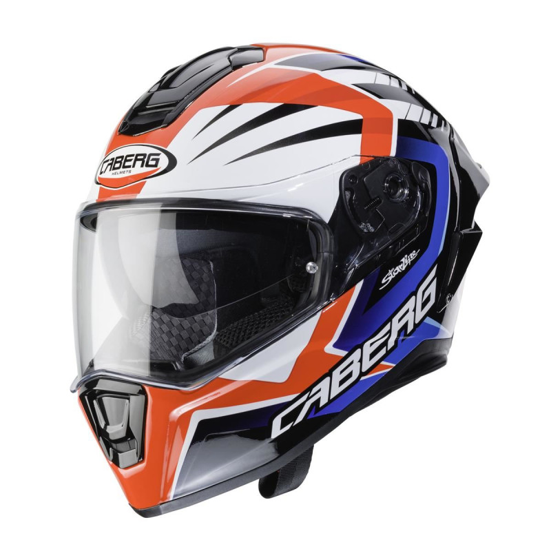 Caberg Drift Evo MR55 kask integralny z blendą i Pinlockiem, czerwono-niebiesko-biały, XL