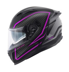KAPPA KASK KV52 KRONOS INTEGRALNY Z BLENDĄ KOLOR CZARNY TYTANOWY FUKSIA MAT CARBON LOOK ROZMIAR 58 / M (HOMOLOGACJA ECE 22R06)