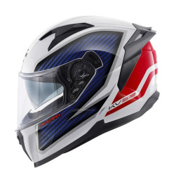 KAPPA KASK KV52 KRONOS INTEGRALNY Z BLENDĄ KOLOR BIAŁY CZERWONY NIEBIESKI CARBON LOOK ROZMIAR 61 / XL (HOMOLOGACJA ECE 22R06)