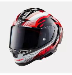 Kask Alpinestars Supertech R10 Team czarny carbon czerwony biały M