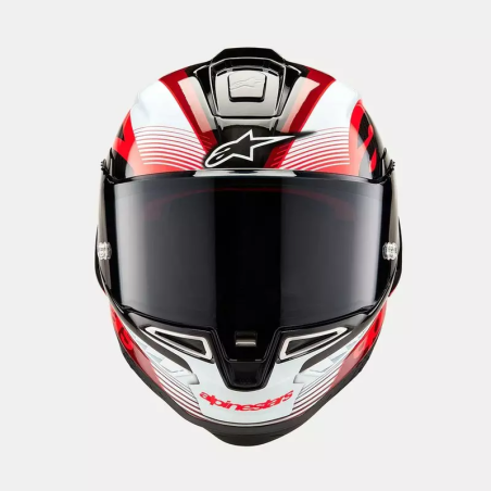 Kask Alpinestars Supertech R10 Team czarny carbon czerwony biały M