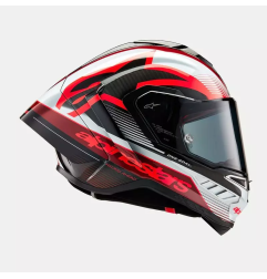 Kask Alpinestars Supertech R10 Team czarny carbon czerwony biały M