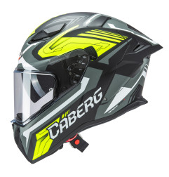Caberg Drift Evo II Jarama – kask integralny z blendą, czarno-szaro-żółty fluo mat, S, Pinlock