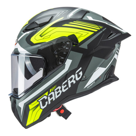 Caberg Drift Evo II Jarama – kask integralny z blendą, czarno-szaro-żółty fluo mat, S, Pinlock