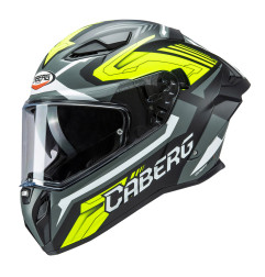 Caberg Drift Evo II Jarama – kask integralny z blendą, czarno-szaro-żółty fluo mat, S, Pinlock